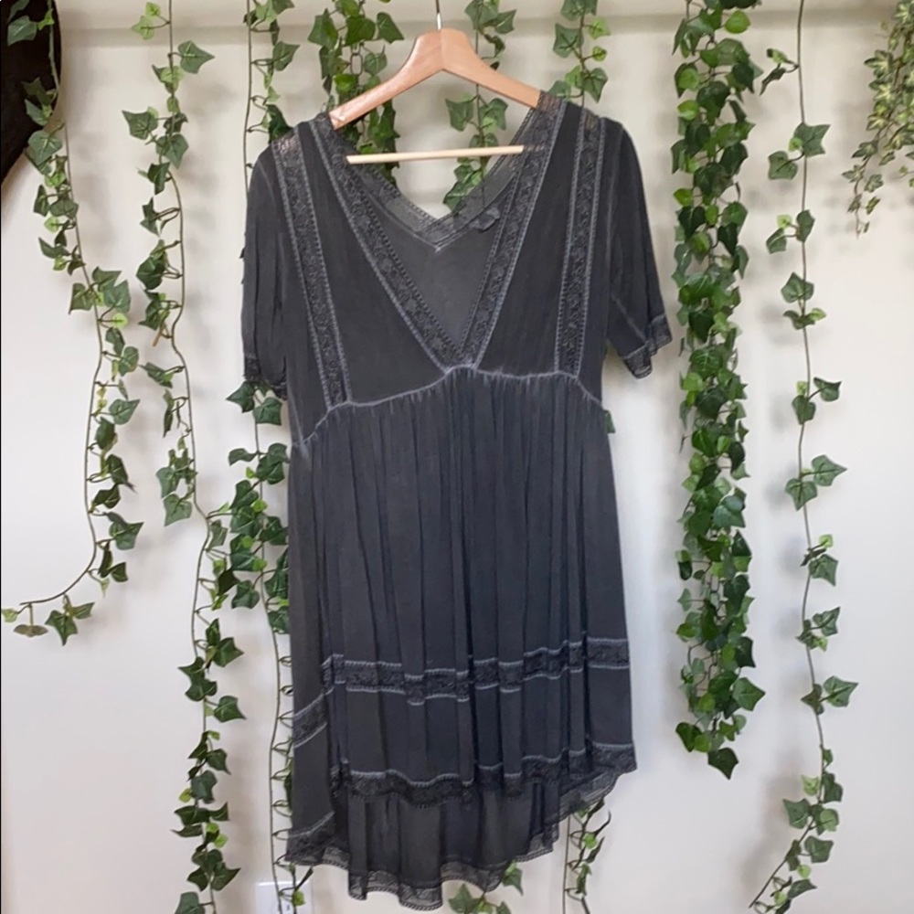 Grey v-neck dress